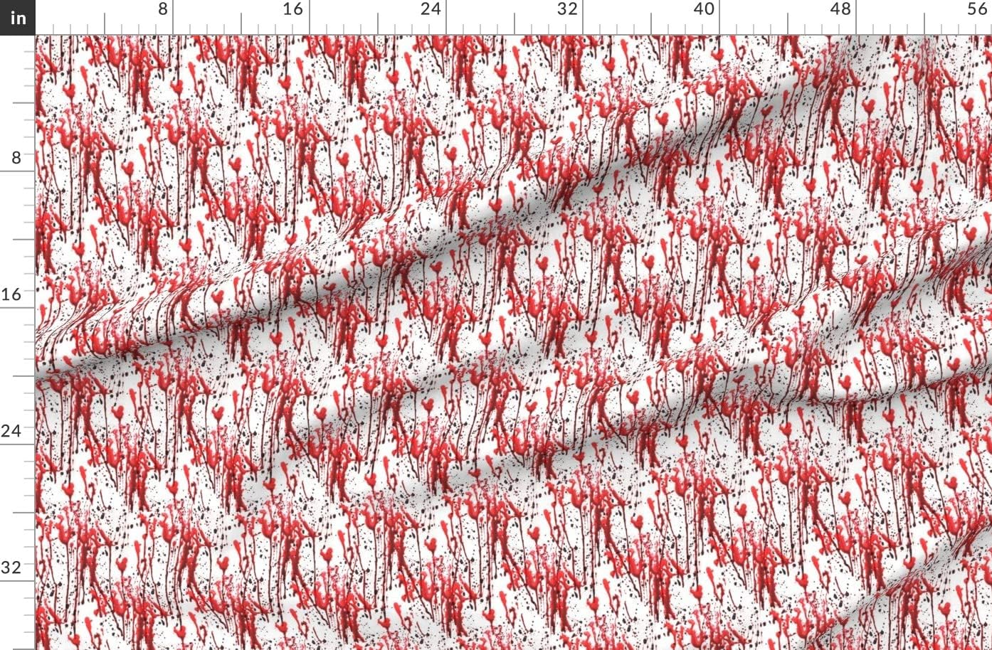 Spoonflower Fabric - Smaller Blood Splatter Hands Horror Halloween Scary Printed on Organic Cotton Sateen Fabric by The Yard - Sewing Quilting Apparel Home Decor