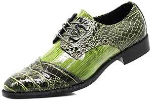 STW Mens Alligator Crocodile Print Oxfords Fashion Lace Up Dress Shoes