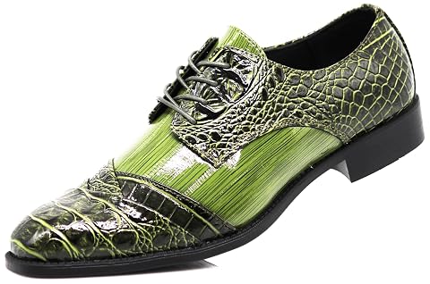 STW Mens Alligator Crocodile Print Oxfords Fashion Lace Up Dress Shoes
