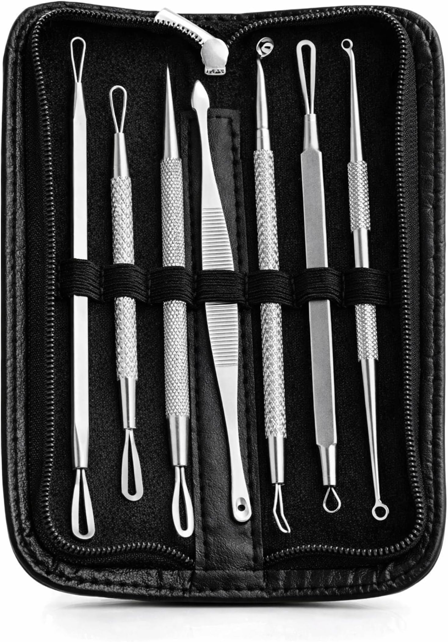 Blackhead Remover Tool Kit 7-in-1 Spot Popper Tool, Pore Scraper & Comedone Extractor | Blackhead Extractor Set | Spot Remover Tool for Face | Pimple Popper Kit