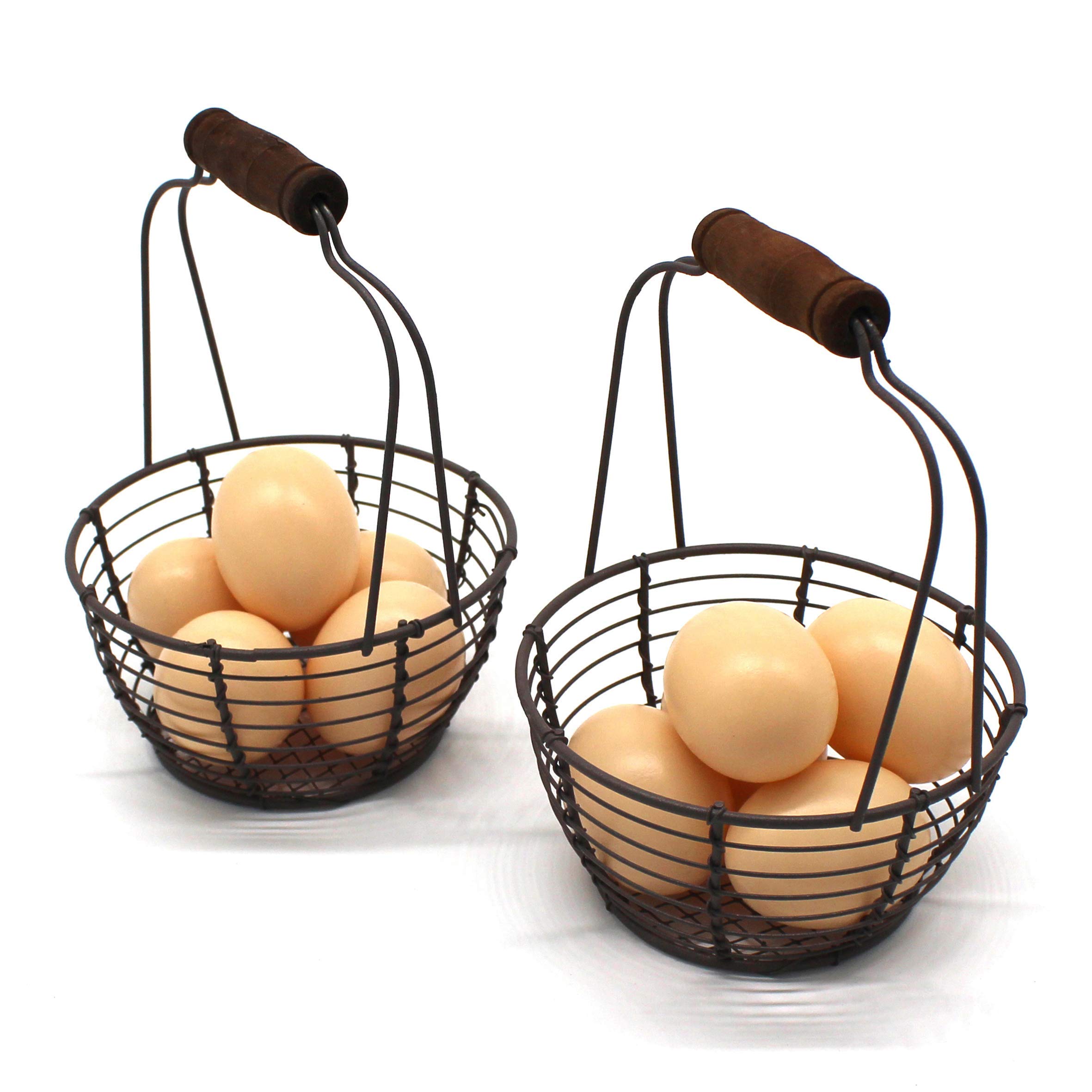 Amazon.co.jp: CVHOMEDECO. メタルハンドルミニエッグバスケット錆収集