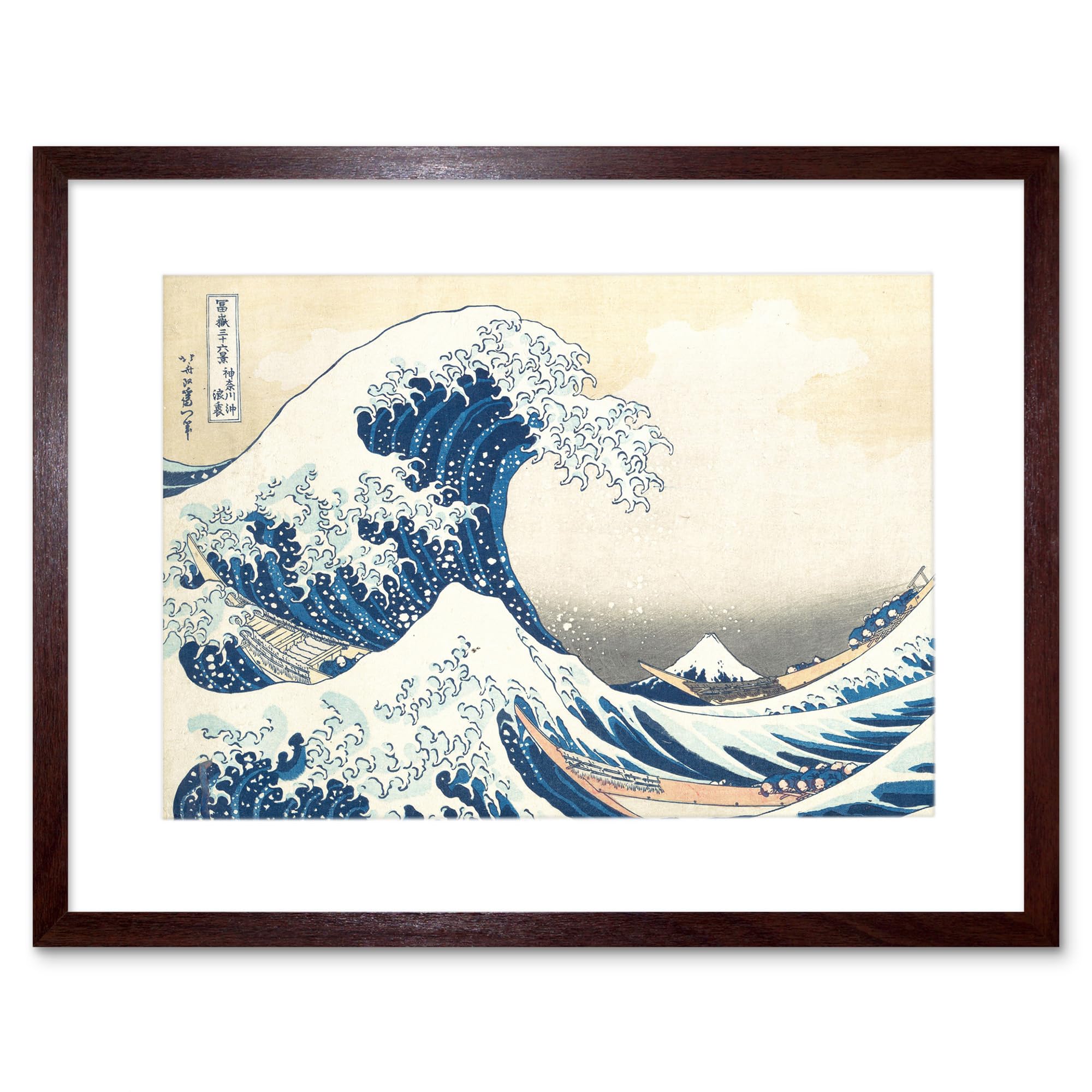 Wee Blue Coo Hokusai Great Wave off Kanagawa Framed Art Print