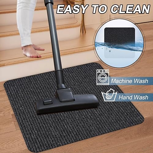 Miniatura 4 de Tapetes antideslizantes para peldaños de madera, tapetes antideslizantes para interiores y exteriores, 31 x 31 pulgadas, camino de escalera a juego