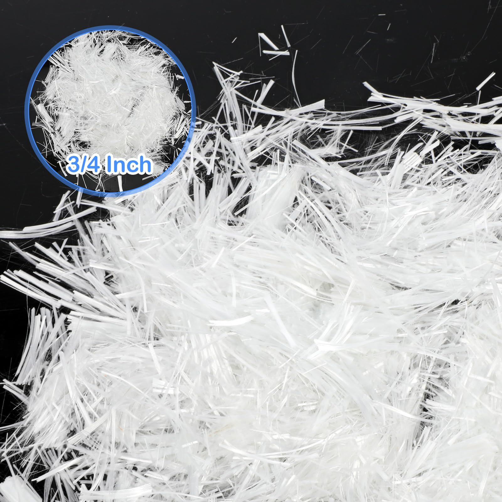 Giantree 3 kg de fibre de verre pour béton, 1,9 cm, additif en fibre de verre et de ciment en fibre de verre, mortier en fibre de verre, renforcement anti-infiltration, pour mur de jardin, mélange de