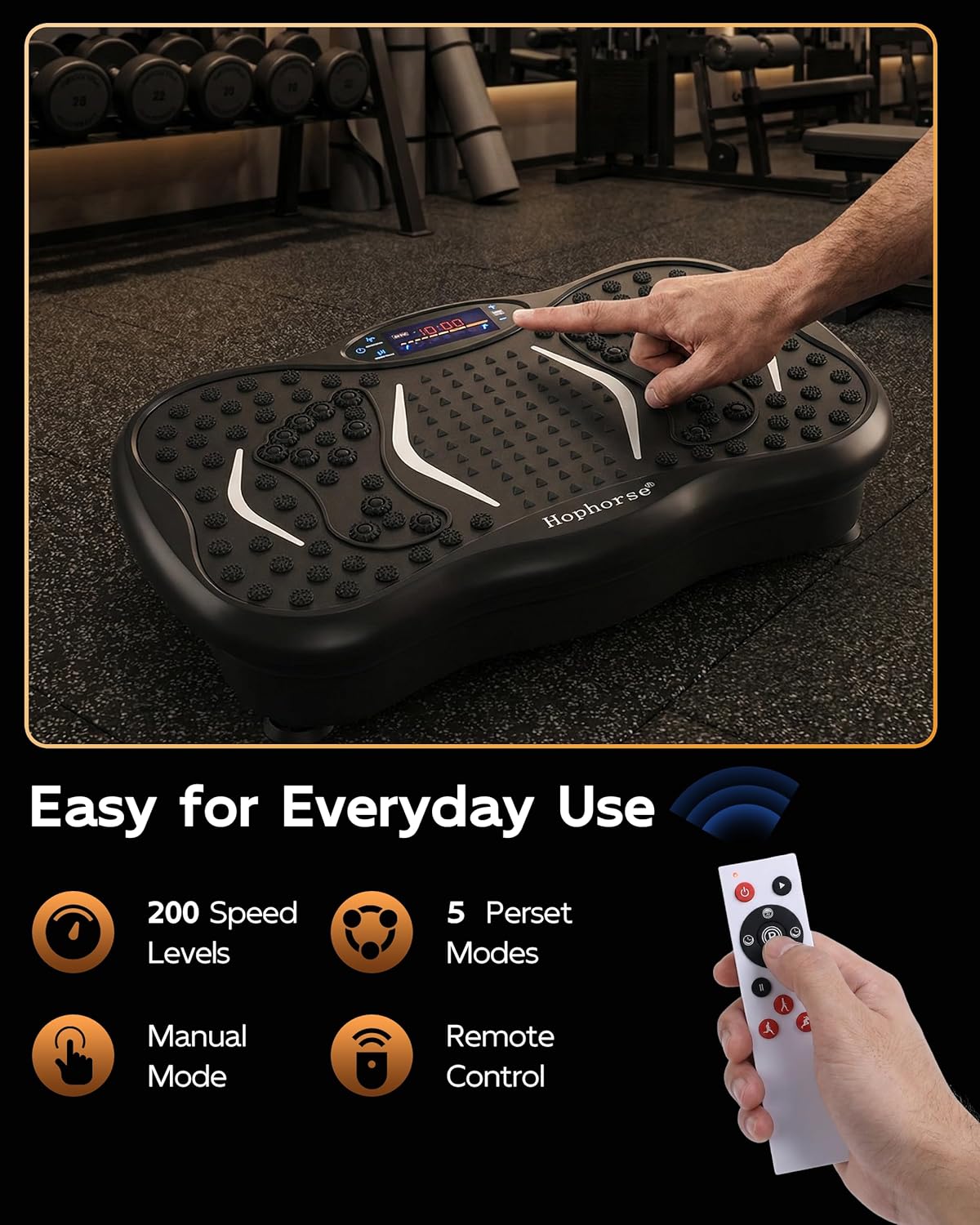 Vibration Plate Exercise Machine, 200 Speeds Vibrating Plate for Lymphatic Drainage, Vibrating Shaking Full Body Shaker Workout, Vibration Fitness Platform for Weight Loss, for Home