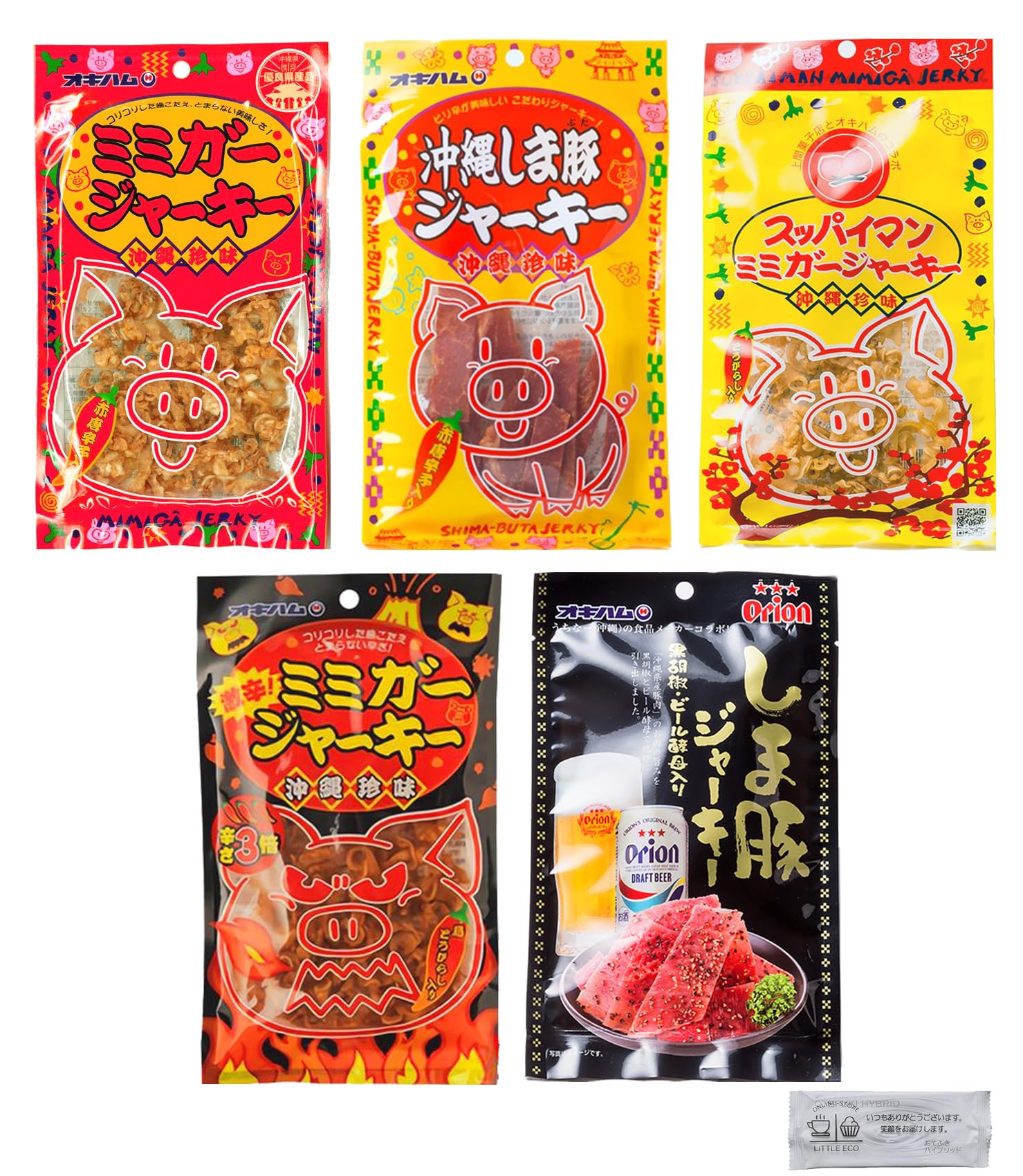 Amazon | 沖縄ハム ミミガー ジャーキー 5種詰め合わせ (ミミガー