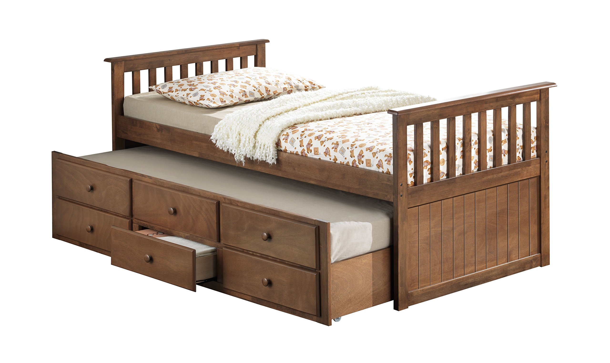 Broyhill Kids Marco Island Captain's Bed with Trundle Bed and Drawers, Dove Brown