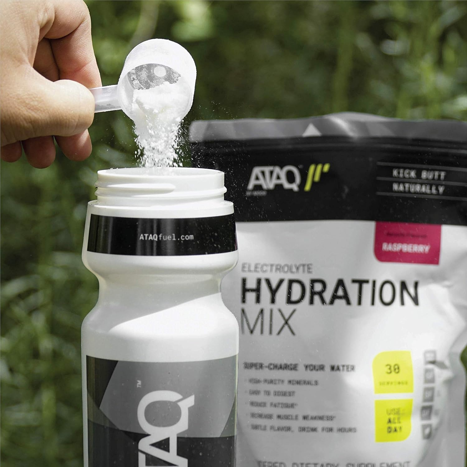 ATAQ All-Natural Electrolyte Hydration Mix, Raspberry, Hydra 4G Mineral Blend, Betaine to Aid Metabolism, No Artificial Sweeteners, Gluten-Free, 450g Pouch