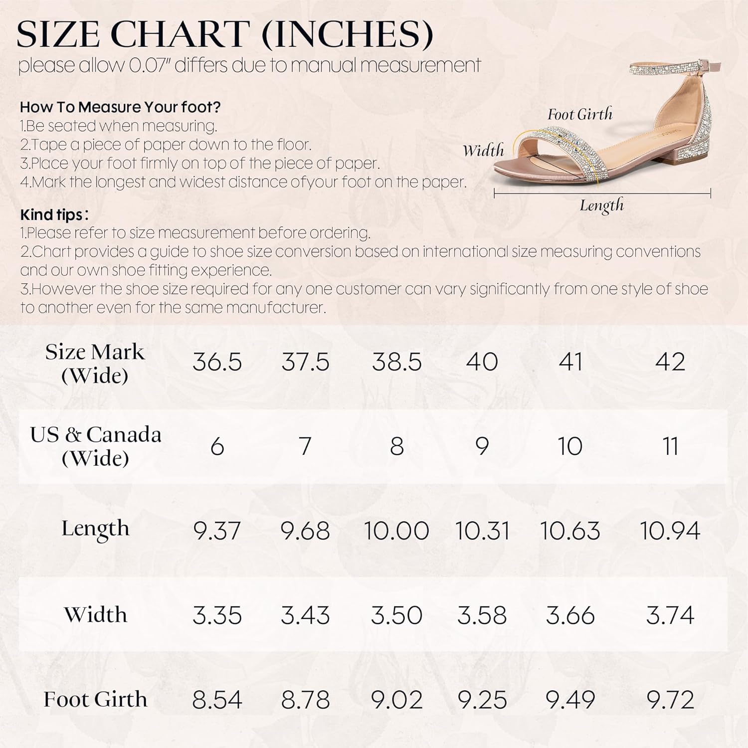 SheSole Women's Wide Width Sparkly Rhinestone Flat Sandals Dressy Comfortable Low Heel Summer Beach Wedding Shoes for Bride Wide Feet - Image 9