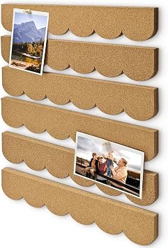 14.5 x 2 inch Frameless Cork Bulletin Strips,6 Pack