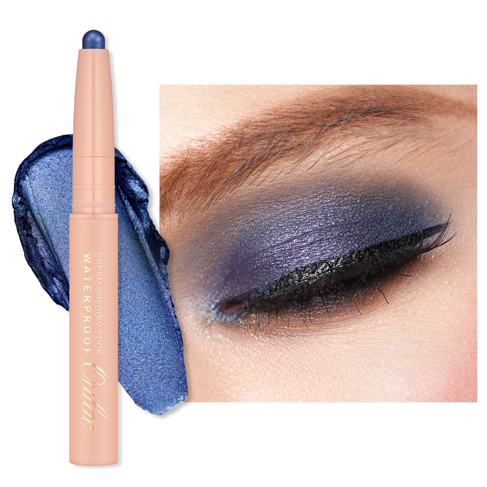 Oulac Waterproof Eye Shadow Stick Smooth and Long Lasting, Shimmering Glitter Finish, Blendable Eyes Makeup
