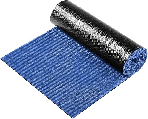 Miniatura 7 de Nuanchu Tapete grande semiacabado para puerta delantera, de 16 x 79 pulgadas, antideslizante, a rayas, impermeable, tapete de bienvenida para