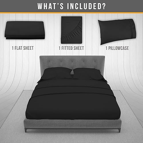 Miniatura 6 de Juego de sábanas tamaño individual, sábanas de hotel de lujo, sábanas refrescantes suaves con correas elásticas en las esquinas, sábanas de