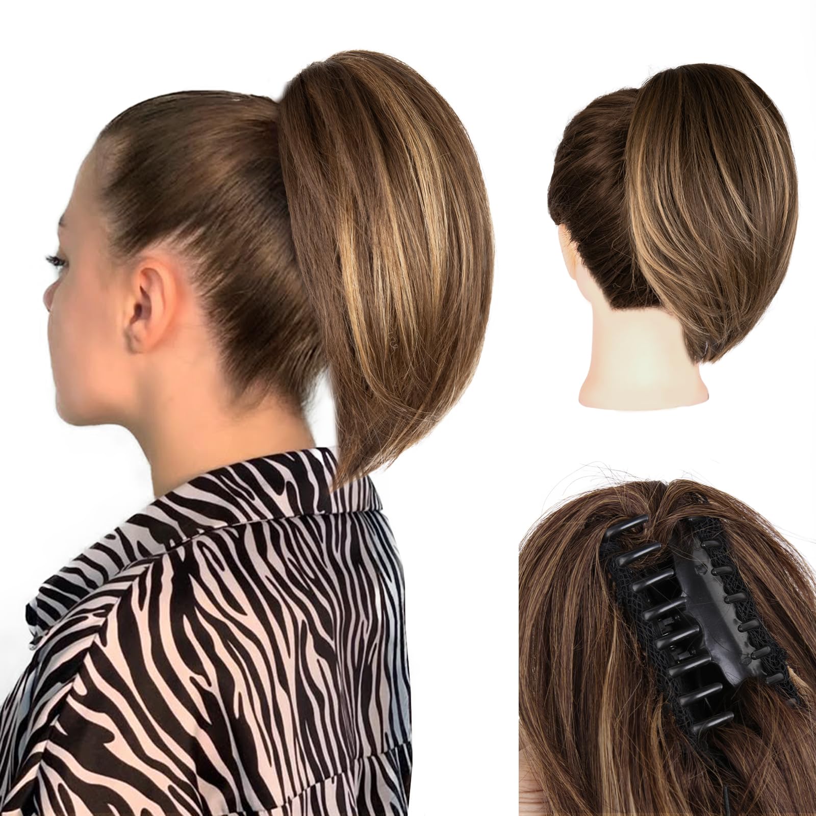 Photo 1 of 10 Inch Ponytail Extension, Natural Claw Clip Ponytail Extension