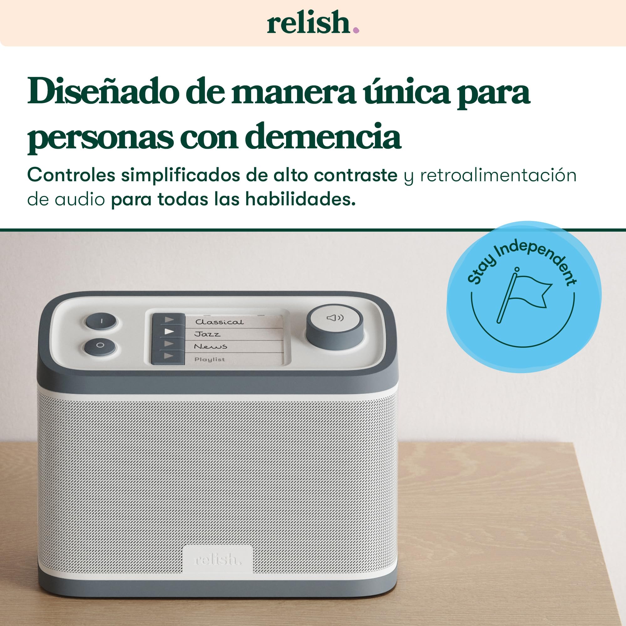 Radio Dab/FM portátil Simple y Reproductor de música para Personas Mayores, Personas con Demencia y Alzheimer o con discapacidad Visual - Botones Grandes, diseño Simple, fácil de Usar