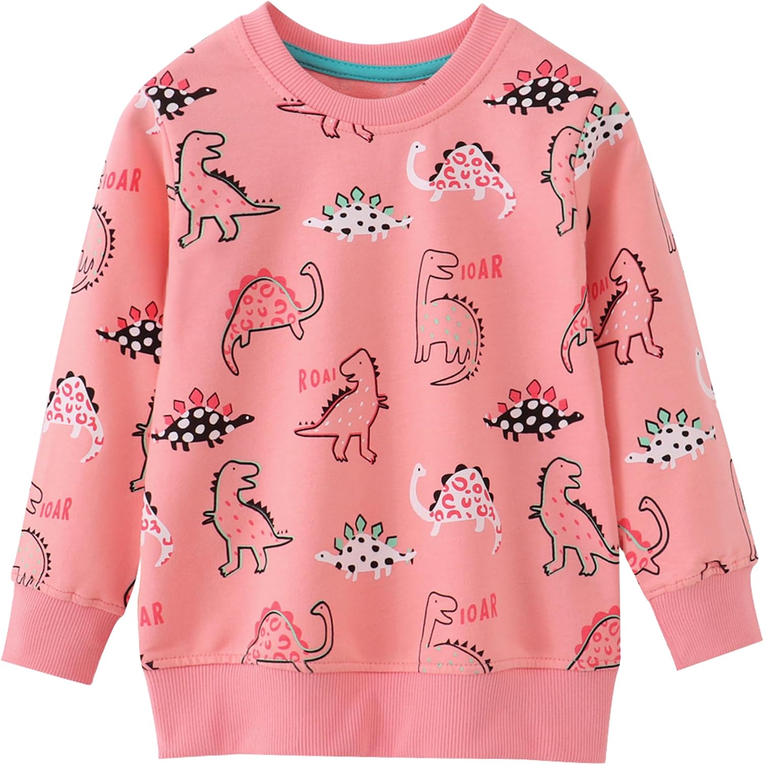 AMIYAN Toddler Boys Sweatshirts Cotton Long Sleeve Pullover Girls Crewneck Tops Cartoon Sport Shirts for Kids 2-6Y