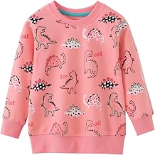 AMIYAN Toddler Boys Sweatshirts Cotton Long Sleeve Pullover Girls Crewneck Tops Cartoon Sport Shirts for Kids 2-6Y