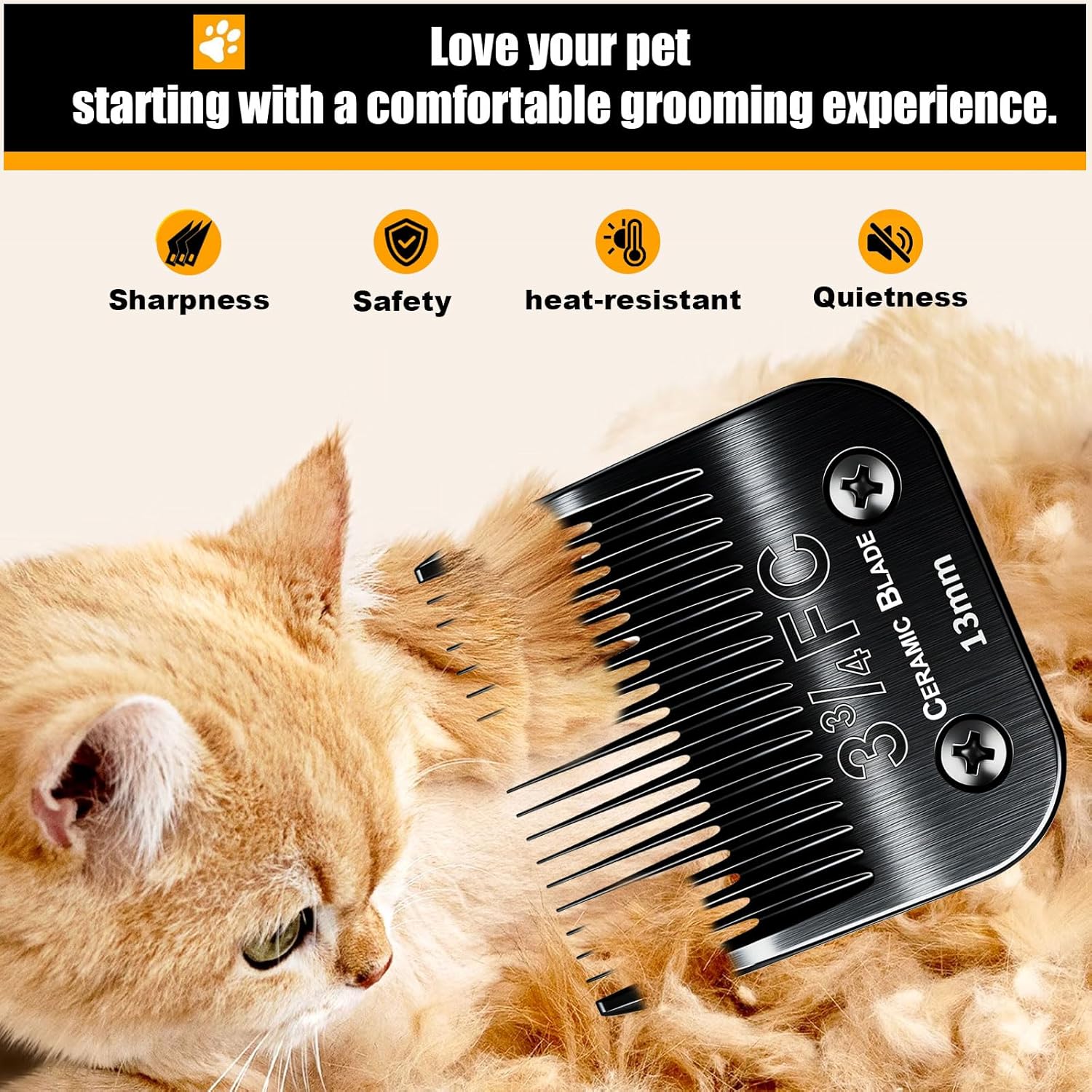Dog Grooming Clipper Blades Replacement Compatible with Andis Dog Clippers,Most OsterA5, Wahl KM Series Pet Clippers (Black(3FC+4FC+5FC+7FC))
