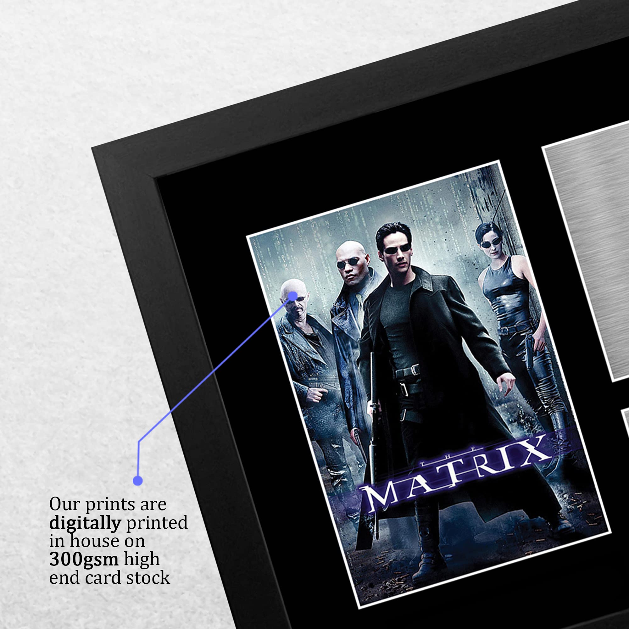 HWC Trading The Matrix A4 Incorniciato Firmato Regalo Visualizzazione Delle Foto Print Immagine Autografo Stampato Per Keanu Reeves Laurence Fishburne Carrie-Anne Moss Gli Appassionati Di Cinema