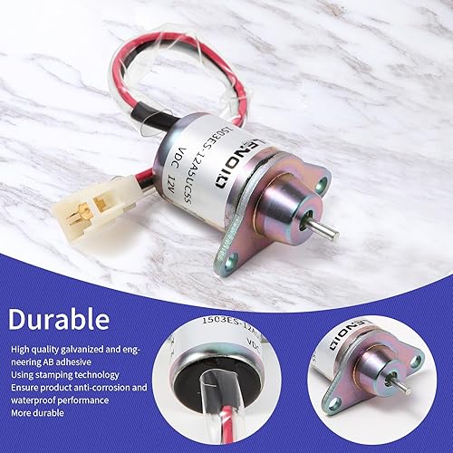 Miniatura 2 de 119653-77950 Solenoide de apagado de combustible 1503ES-12S5SUC5S Woodward M806808 para John Deere 790 990 2020 2030 2030A 2210 Yanmar 3TNE84 3TNE88