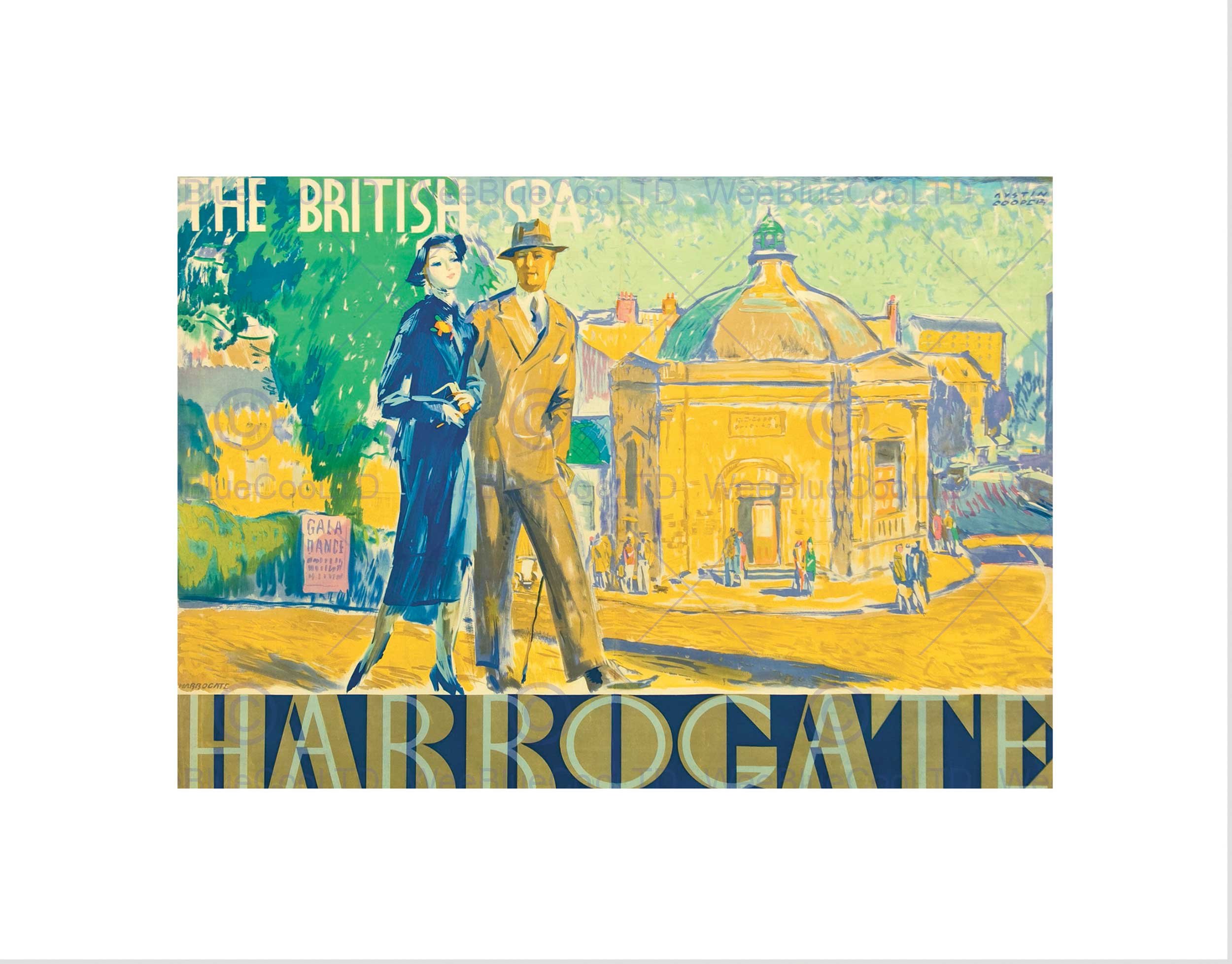 Wee Blue Coo Advertisement British Spa Painting Harrogate Wall Art Print