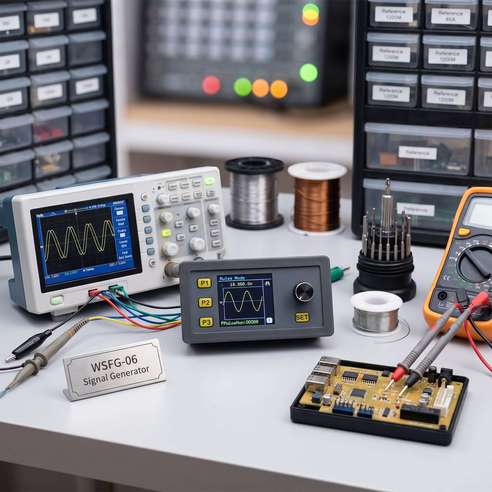 Fafeicy WSFG-06 Generatore di Segnale Modulabile PWM Senza RS485 Onda Sinusoidale 4-20mA 2-10V per Test Elettronici e Automazione Industriale