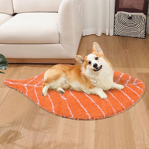 Miniatura 7 de Lindo felpudo para niños, tapete de baño absorbente de microfibra, tapete para puerta delantera, alfombra de piso, forma de hoja, 19.7 x 37.4