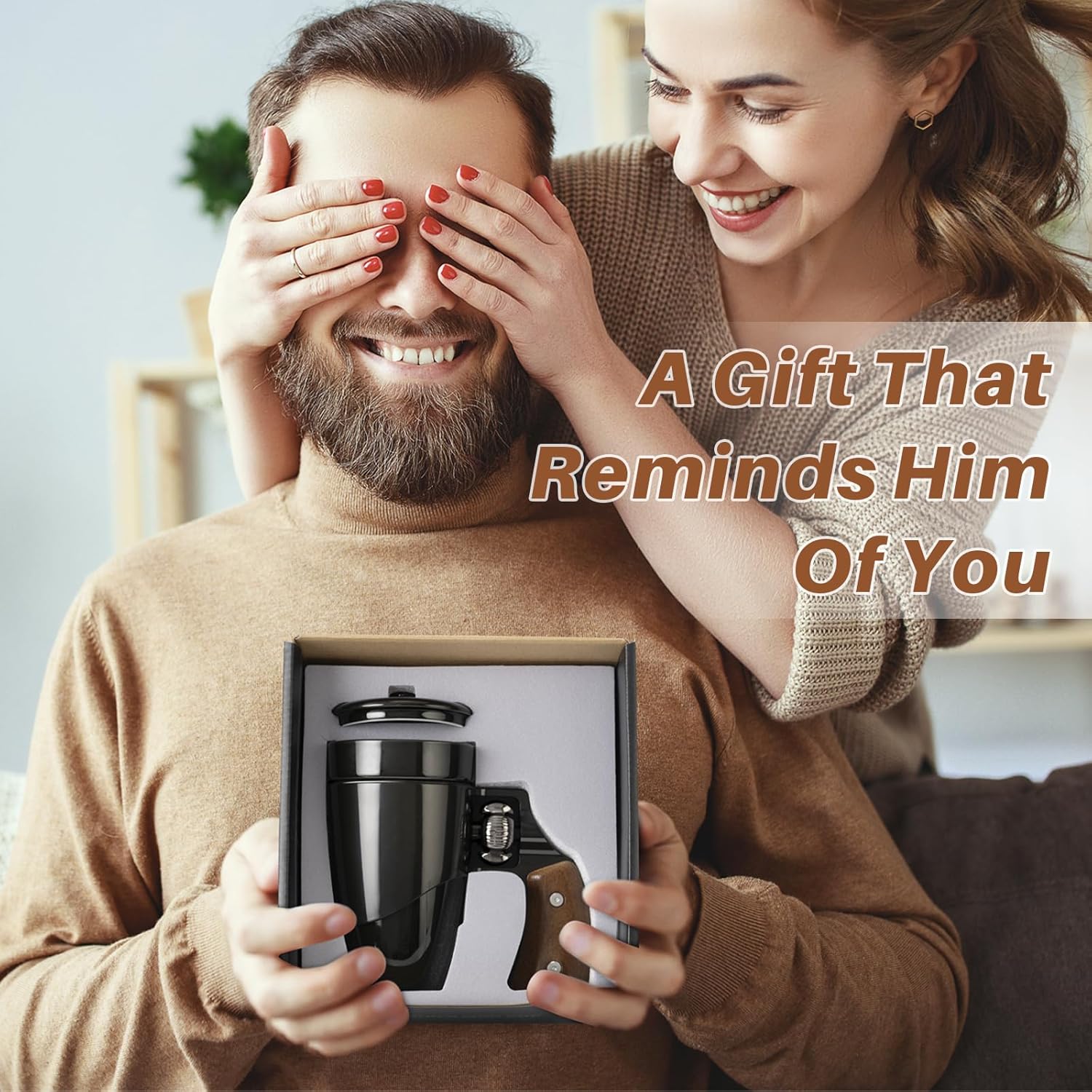 Novelty Coffee Mugs for Men, Ceramic Funny Gun Cup, Revolver Mugs, Birthday Gifts for Father, Black Cool Unique Coffee Mug for Men, Fathers Day Dad Gifts(16 oz BLACK) - Image 2