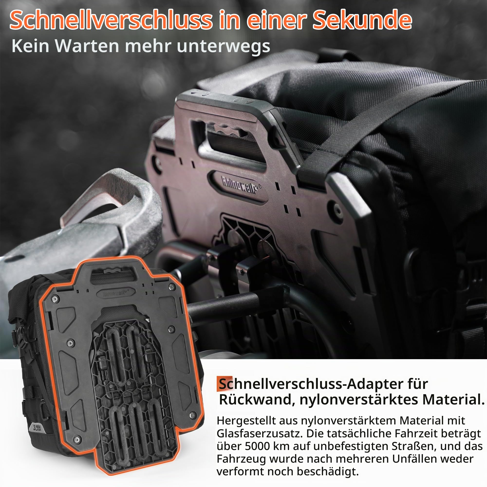 Rhinowalk Motorrad Satteltasche 20L Wasserdicht Motorradtasche Seitentasche Gepäcktasche Hecktasche Hinterradtasche
