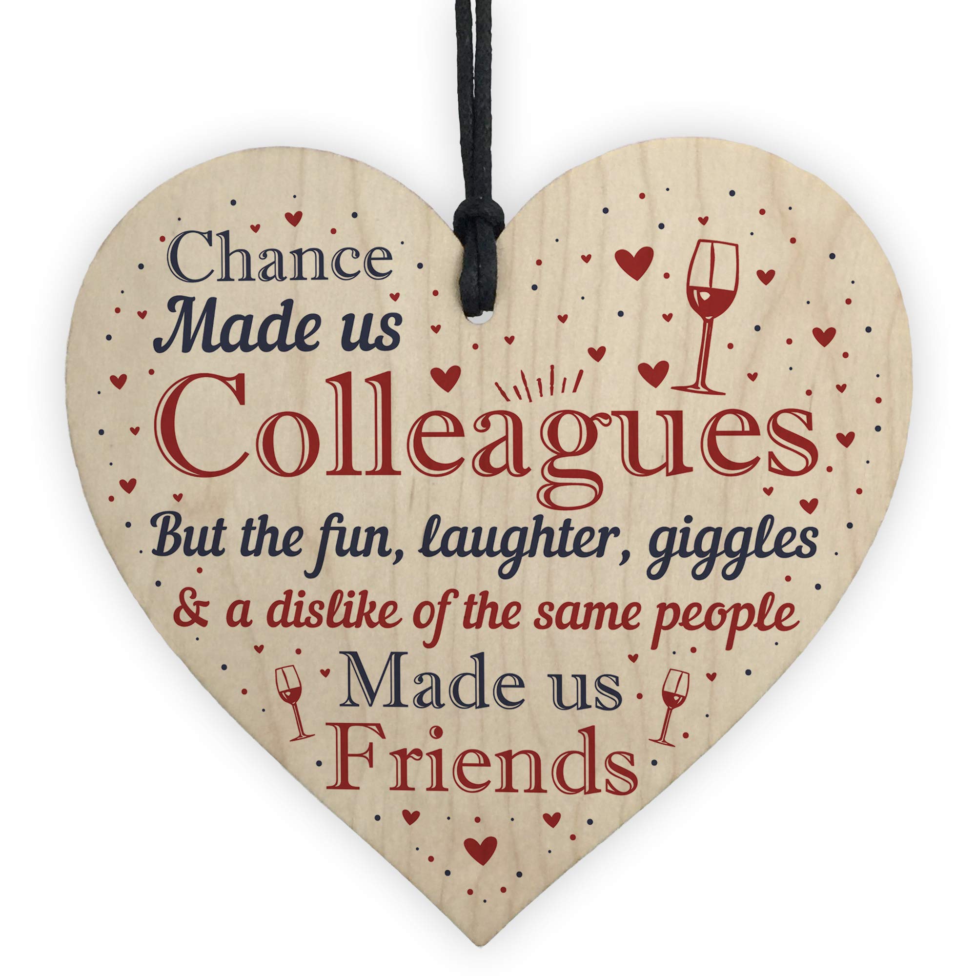 Red Ocean Chance Made Us Colleagues Wooden Heart Leaving Job Gift For Friend Birthday Thank You Gift Friendship Sign