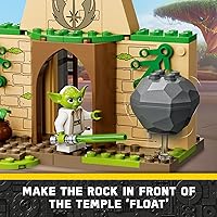 Vista 4 de LEGO Star Wars Aventuras del joven Jedi, templo Tenoo Jedi 75358 Juguete de construcción con figuras de Kai Brightstar y Yoda, juego de iniciación