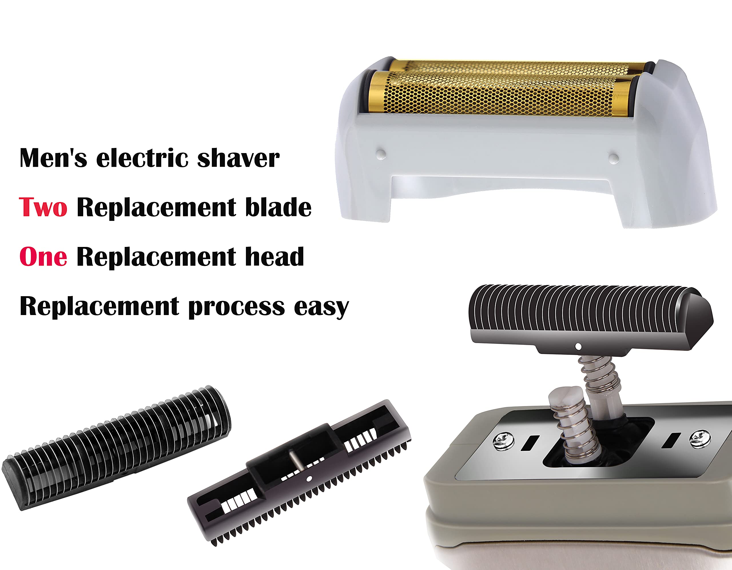 BESTBOMG Pièce De Rechange Lot de Feuilles de Rechange et Cutter en Aluminium de Titane Compatible avec Andis (TS-1) Pro Foil Lithium Titanium Foil Rasoir