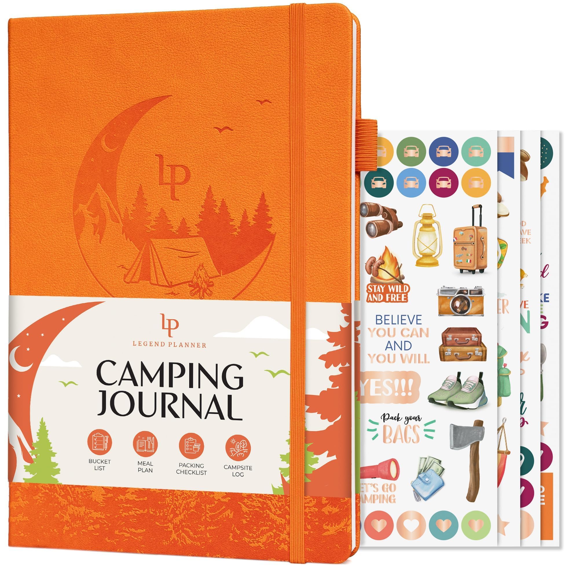 Legend Camping Journal – Hardcover Camper & RV Trip Planner – Notebook to Plan Travel & Camp Adventures with Packing Checklist, Meal Plan & Camping