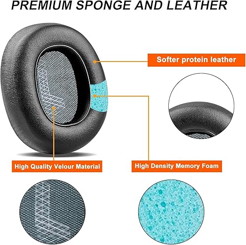 Miniatura 4 de Almohadillas de repuesto para auriculares JBL Live 650/660BTNC E65BTNC, almohadillas para los oídos con espuma viscoelástica con cancelación de ruido