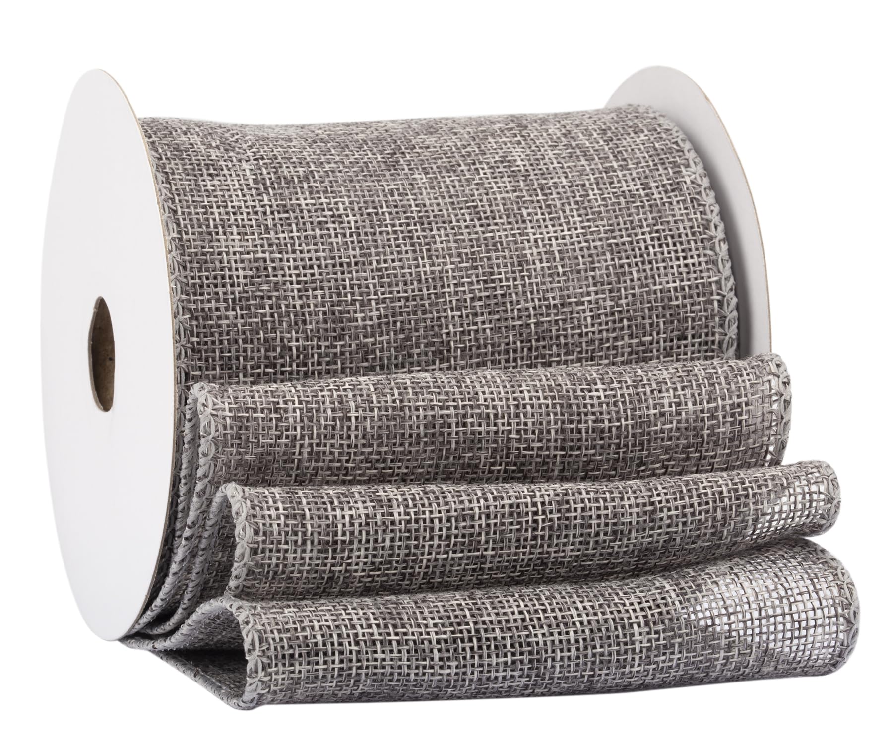 Fondersy 9-Meter Metal Grey Burlap Ribbon Wired Burlap Ribbon, 100mm Width for Gift Wrapping Floral Arrangements