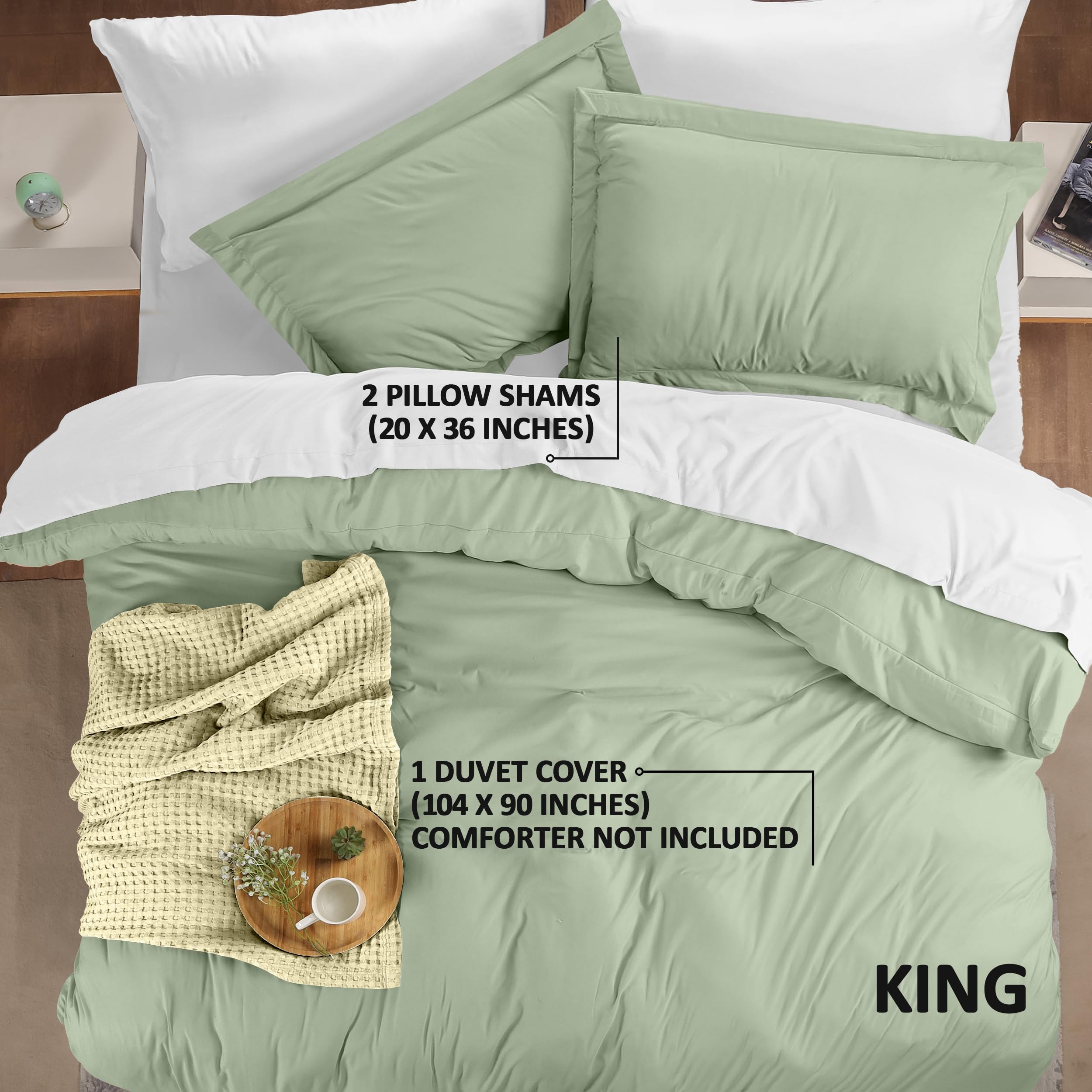 Utopia Bedding Duvet Cover King Size, 1 Comforter Cover with 2 Pillow Shams, 3 Pieces Bedding Duvet Cover with Zipper Closure - Image 2