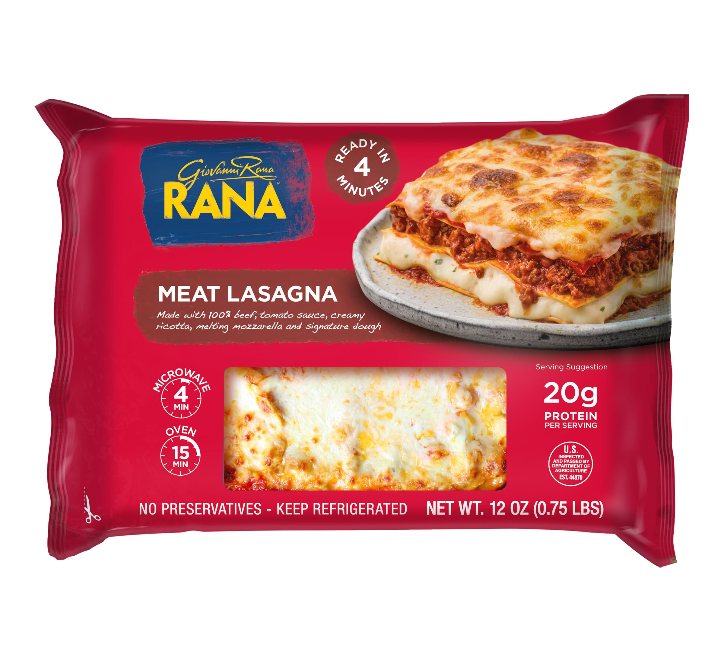 Amazon.com: Rana Single Serve Meat Lasagna 12 oz : Grocery