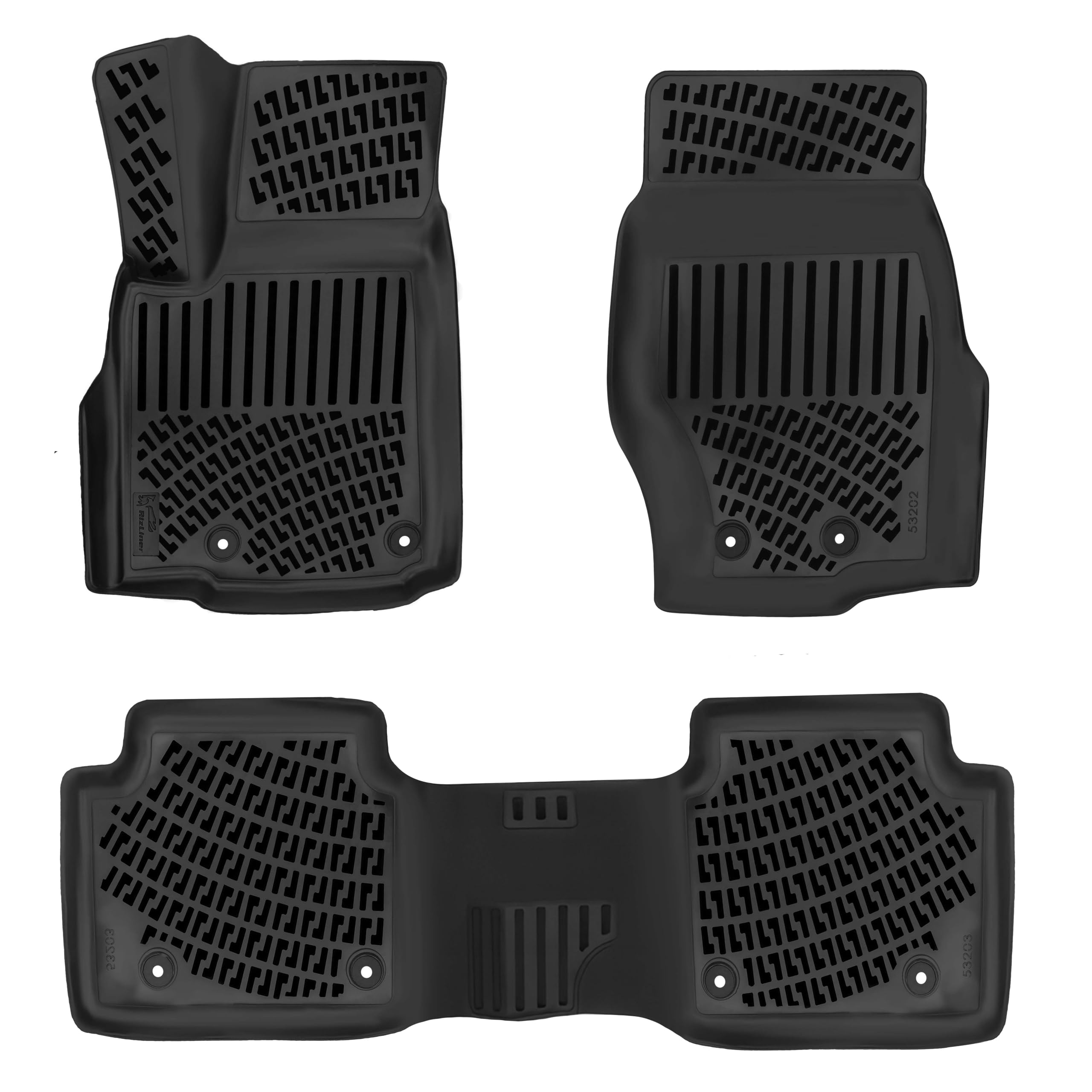 RizLiner Hyundai Ioniq 5 Unmovable Console 2022-2026 (No Movable Console) Floor Mats 3D Custom Fit Rubber Car Mats All Weather Laser Measured Floor Liners Heavy Duty Waterproof (Front & Rear) — view 43