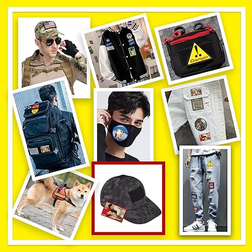 Miniatura 5 de Parches personalizados con nombre personalizado con borde Merrowed para coser con gancho y bucle para planchar para añadir tu fotologotipotexto para