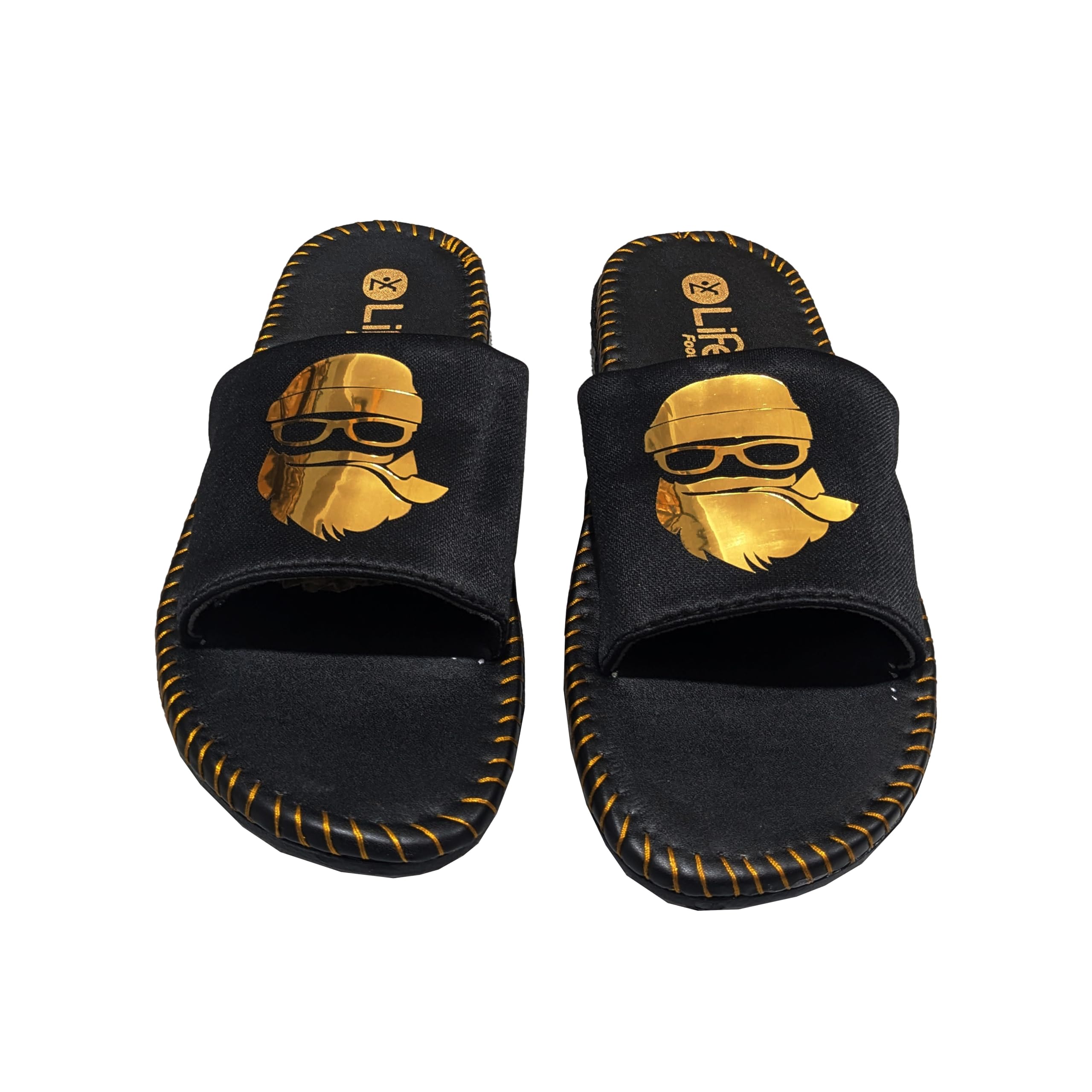 Men's Synthetic Leather Flip Flops | Comfortable & Durable Slip-On Sandals | Stylish Slippers for Beach, Travel, Outdoor & Casual Use Gold Colour (Size 7)-image-21