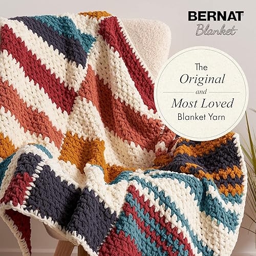 Miniatura 3 de Bernat Blanket - Paq de 2 hilos acrílicos de felpilla, 10.5 oz (300 g), N. 6 - supervoluminoso, 220 yardas, tejido de puntoganchillo, pmantas