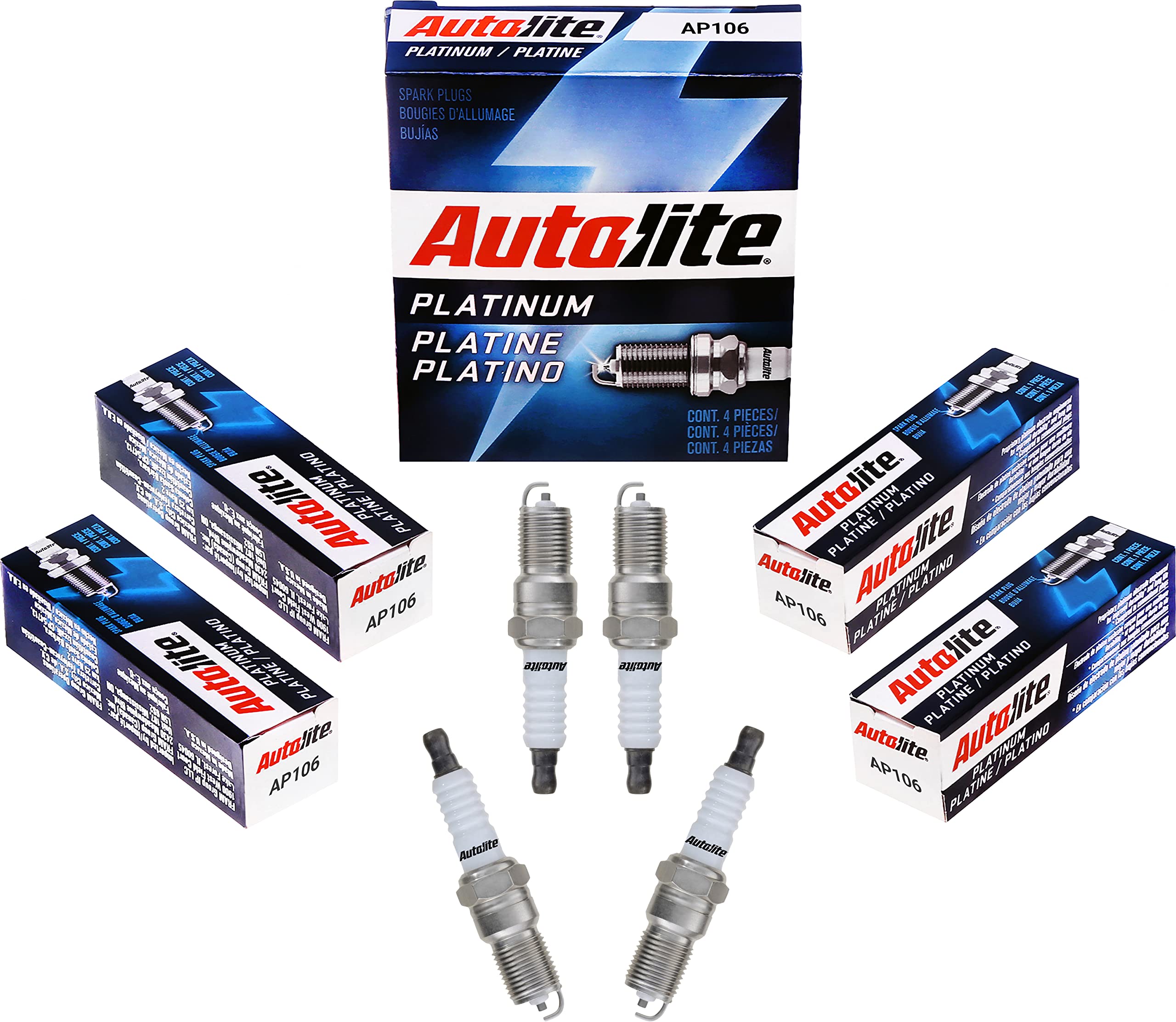 Autolite Platinum AP106 Automotive Replacement Spark Plugs (4 Pack)