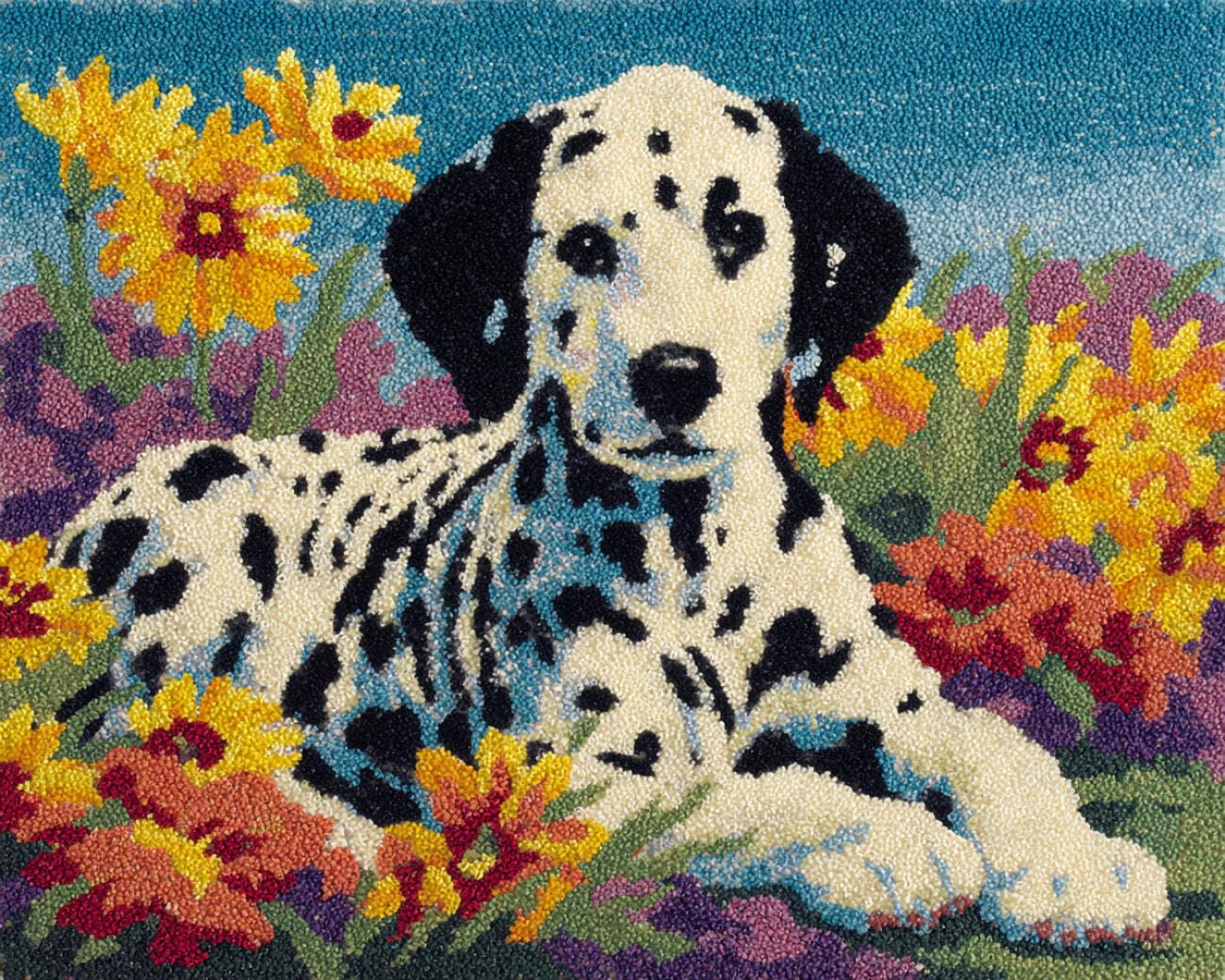 AMBATTERY Latch Hook Tapestry Kit Cartoon Dalmatian 55x75cm