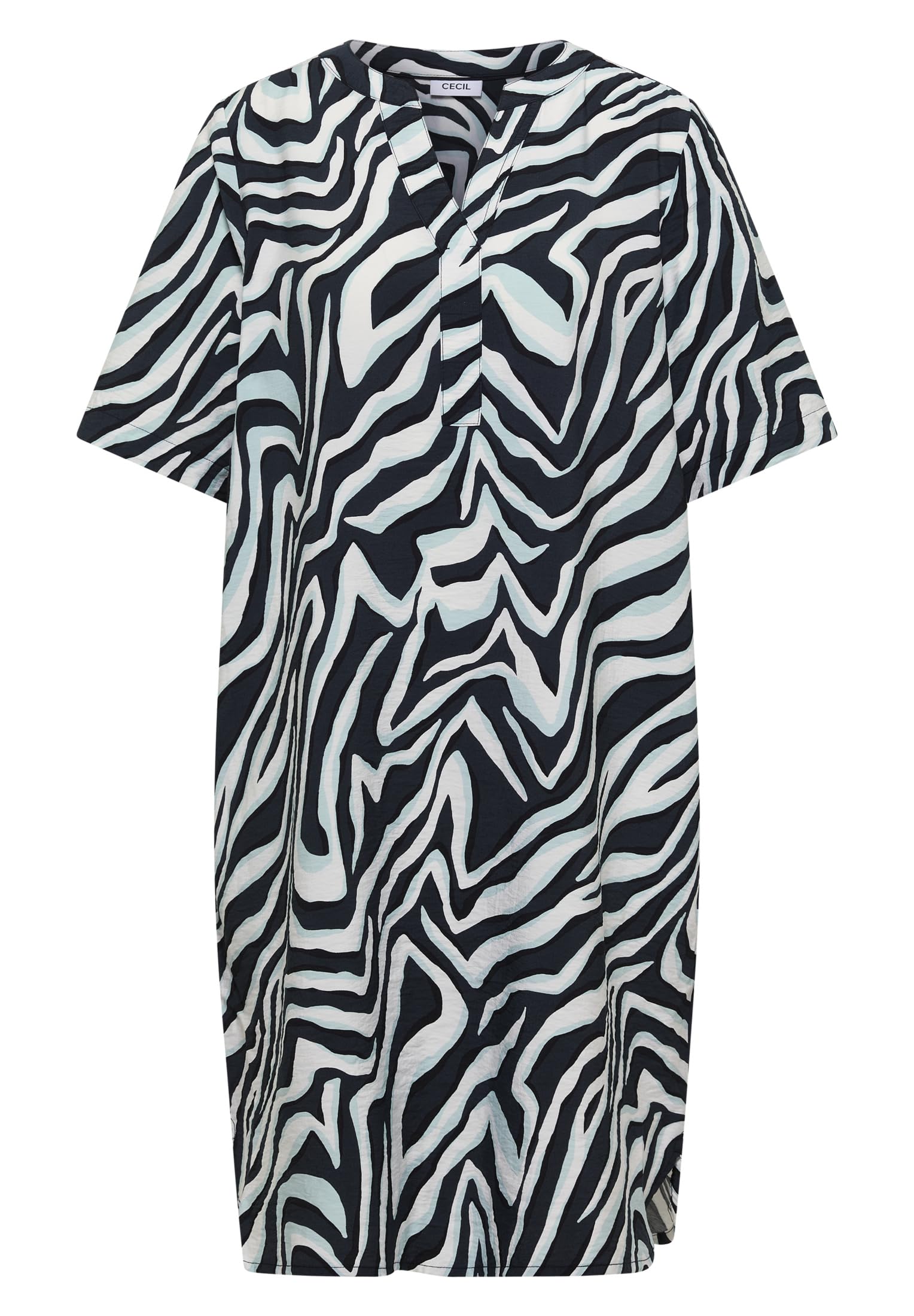 Cecil Damen 1409200 Knielanges Kleid mit Zebraprint (1er Pack)