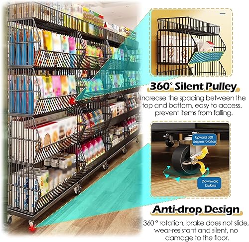 Miniatura 5 de Soporte grande de 5 capas de papas fritas de supermercados, farmacias de supermercados, estante organizador de tiendas de conveniencia, estante