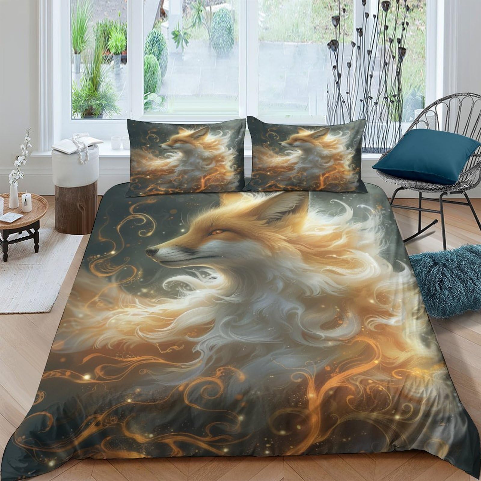 Parure de lit king size pour chambre parentale douillette, housse de couette zippée 220 x 240