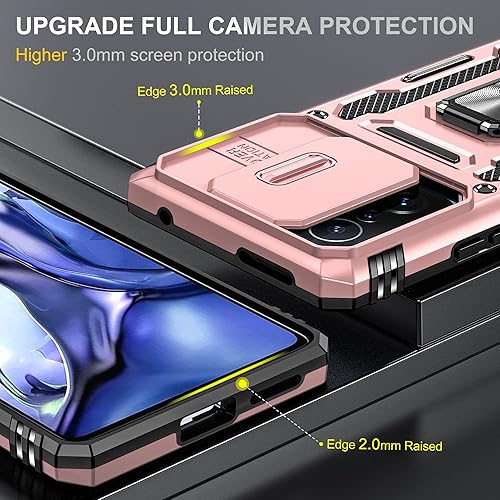 Miniatura 5 de Asuwish Funda de teléfono para Xiaomi Mi 11TMi11T Pro 5G con protector de pantalla de vidrio templado y cubierta de cámara deslizante Soporte de