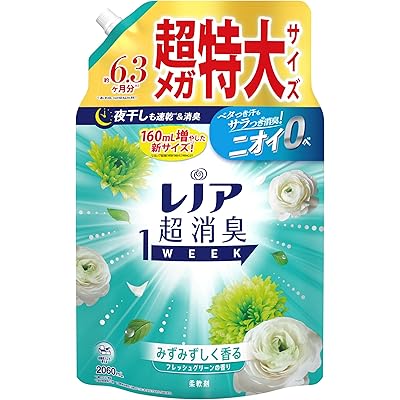 レノア 超消臭1WEEK 柔軟剤 フレッシュグリーン 詰め替え 2,060mL [大容量]