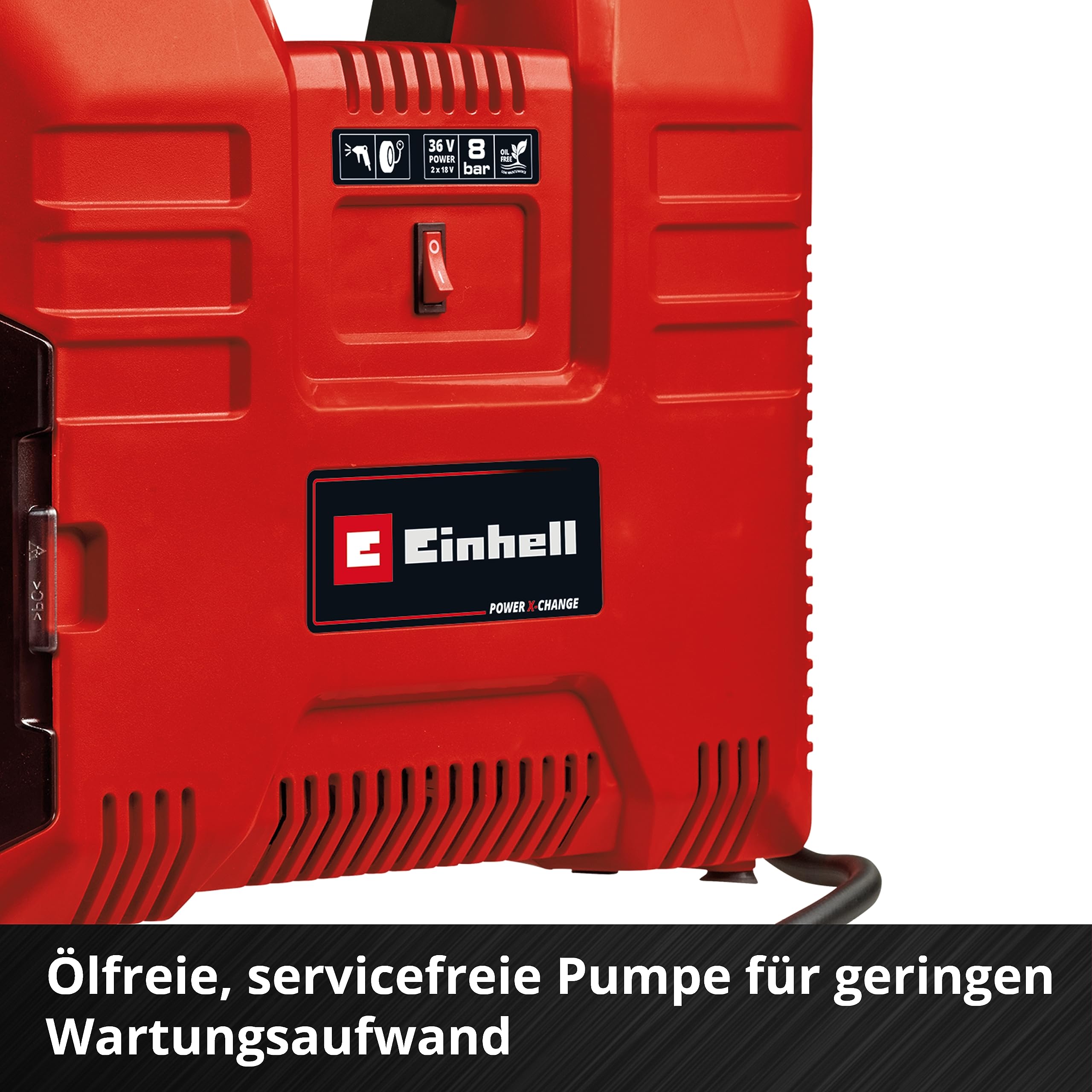 Einhell TE-AC 36/8 Li OF Set-Solo Power X-Change Akku-Koffer-Kompressor 36 V 8 bar ölfrei 130 l/min