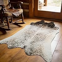Vista 14 de Alfombras de piel de vaca, alfombra pequeña de piel de vacuno, lavable de piel sintética de animales, 2 x 3 pies, antideslizante, alfombra